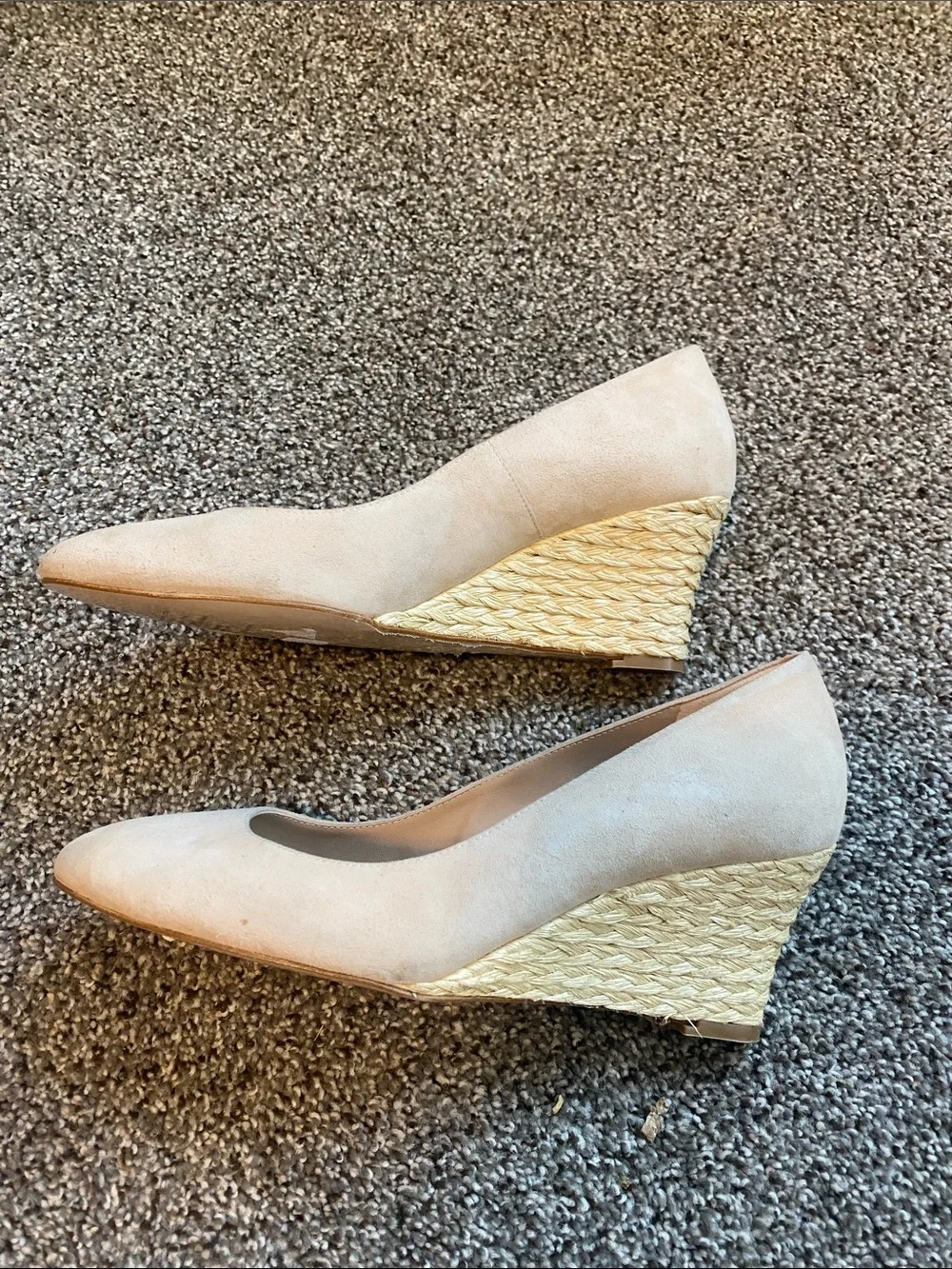 LK Bennett Cream Wedge Pumps with Subtle Metallic Heel